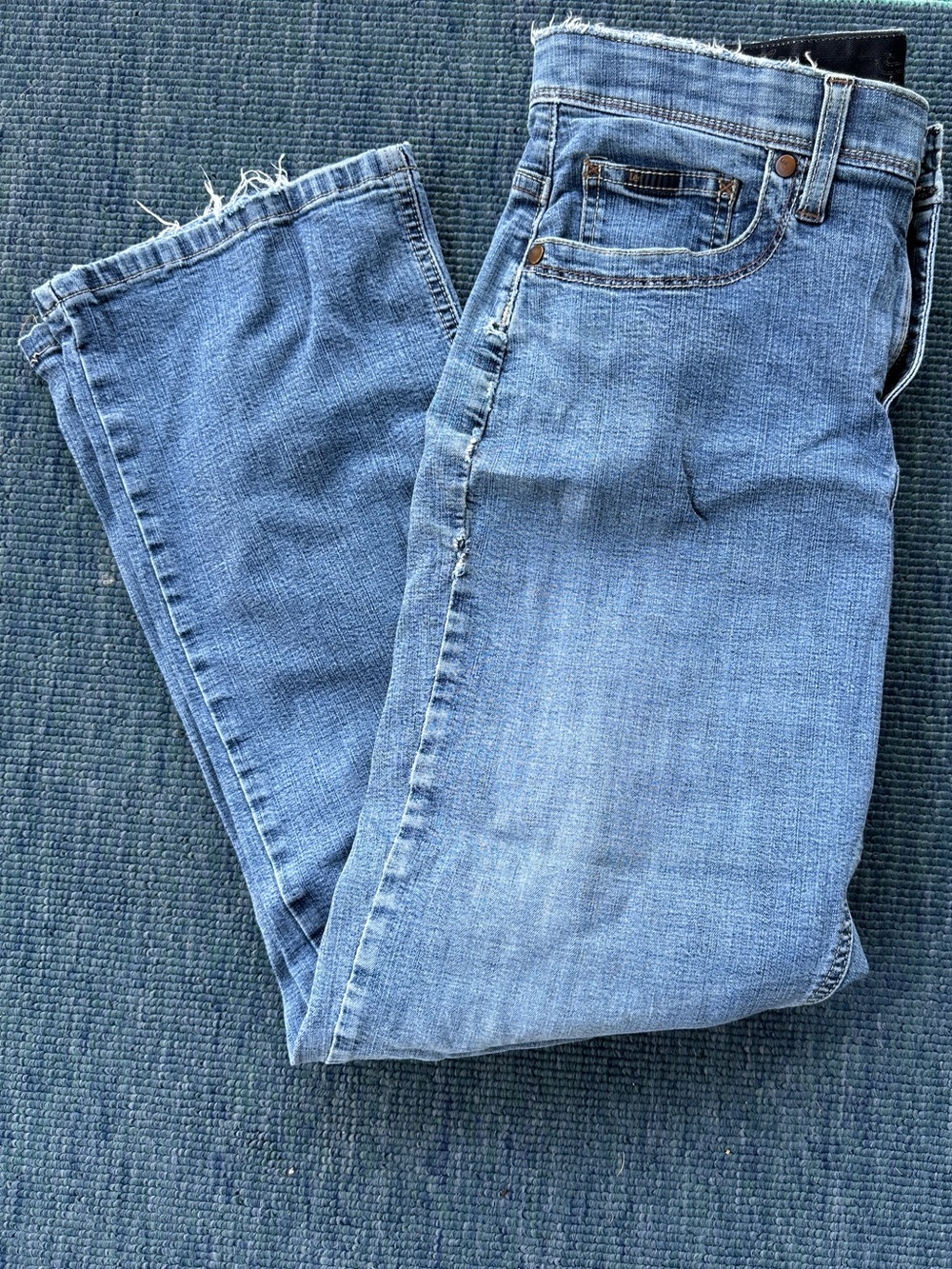 Light Wash Lee comfort waistbandStraight Leg Jeans - Classic Blue Denim 8 petite